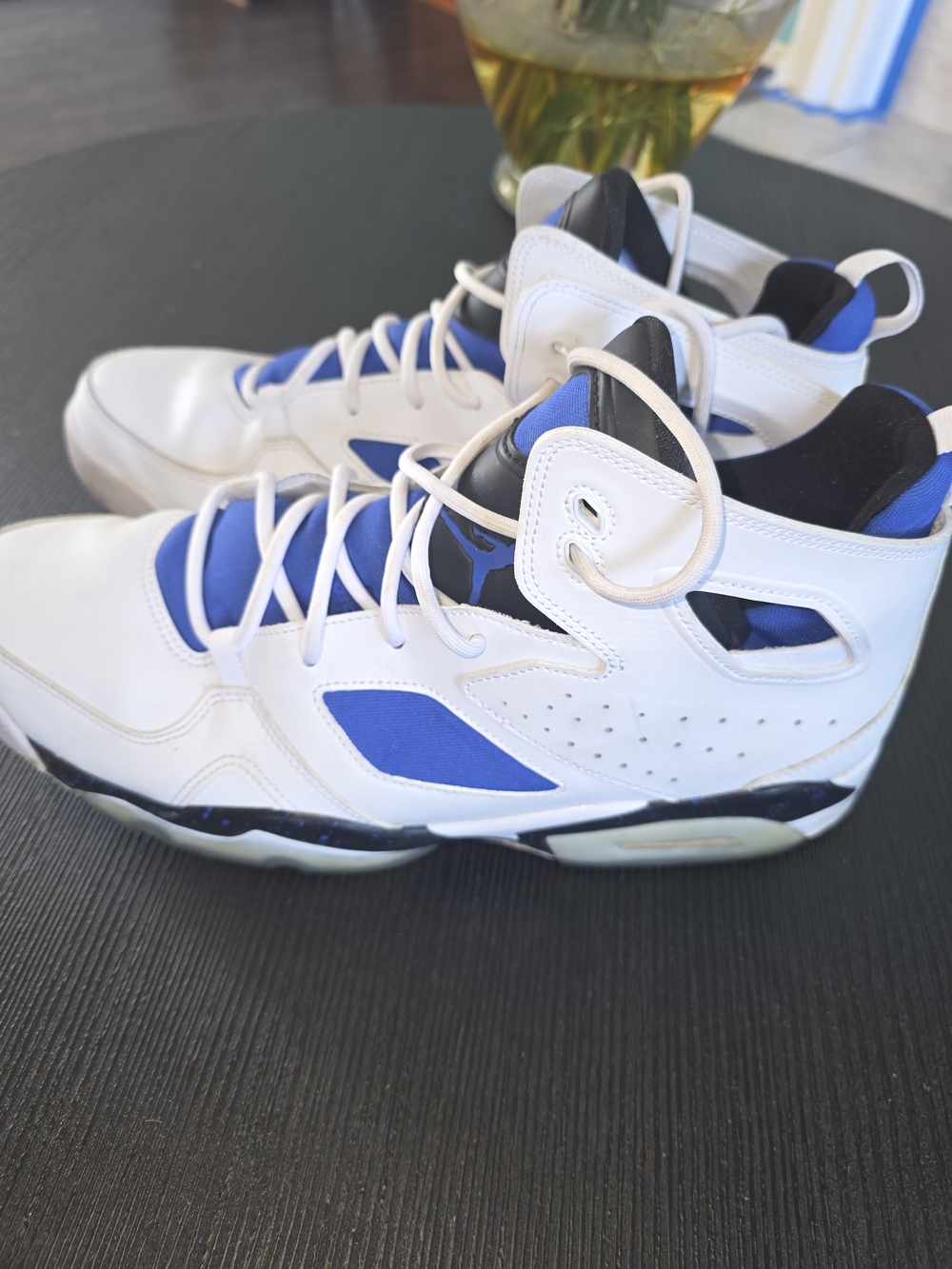 Jordan White And Royal Blue Sneakers